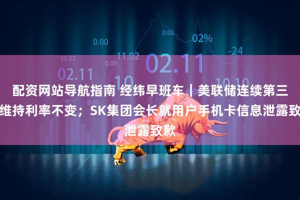 配资网站导航指南 经纬早班车｜美联储连续第三次维持利率不变；SK集团会长就用户手机卡信息泄露致歉